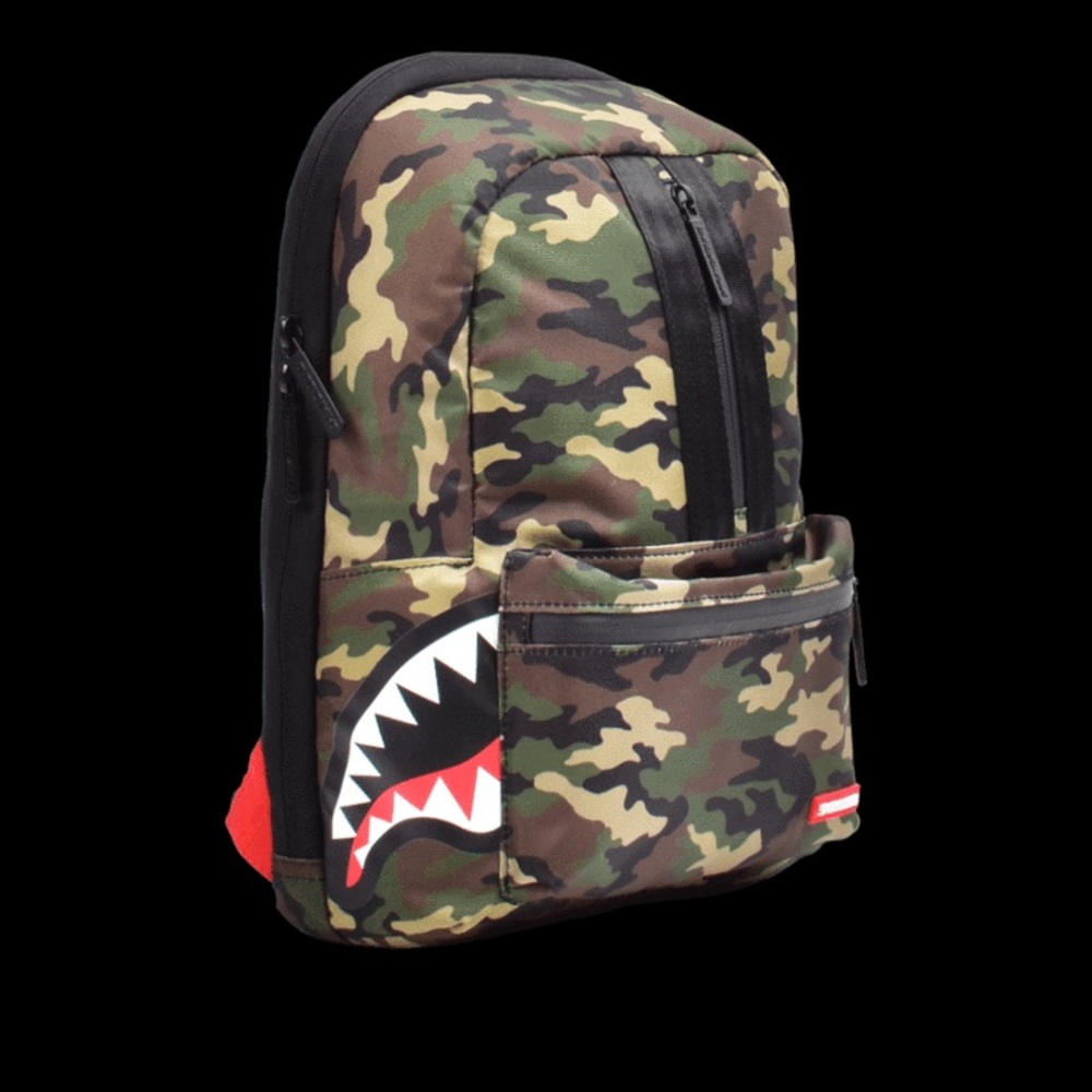 NWT Sprayground One Strap Side Shark Camo Backpack
